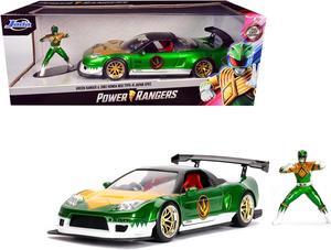 2002 Honda NSX Type-R Japan Spec (RHD) and Green Ranger Diecast Figurine "Power Rangers" 1/24 Diecast Model Car by Jada