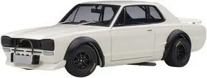 1972 Nissan Skyline GT-R (KPGC-10) Racing White "Millennium" 1/18 Diecast Model Car by Autoart