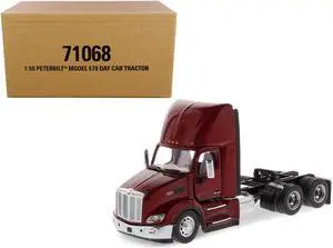 Peterbilt 579 Day Cab Truck Tractor Legendary Red "Transport Series" 1/50 Diecast Model by Diecast Masters