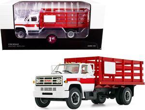 GMC 6500 Stake Truck White and Red 1/34 Diecast Model by First Gear