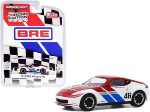2019 Nissan 370Z #46 John Morton Chrome Red and White "BRE" "Chrome Edition" Limited Edition to 2750 pieces 1/64 Diecast Model Car by Greenlight