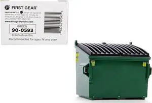 Refuse Trash Bin Green 1/34 Diecast Model by First Gear