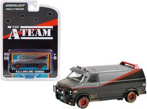 1983 GMC Vandura Van (B.A.'s) Black & Silver (Dirty Ver.) "The A-Team" (1983-1987) TV Series 1/64 Diecast Model by Greenlight