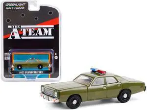 1977 Plymouth Fury "U.S. Army Police" Army Green "The A-Team" (1983-1987) TV Series 1/64 Diecast Model Car by Greenlight