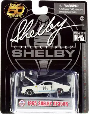 1965 Ford Mustang Shelby GT350R #98B "Terlingua Racing Team" White w/Blue Stripes 1/64 Diecast Model Car by Shelby Collectibles