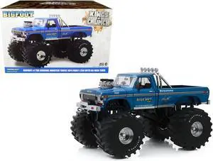 1974 Ford F-250 Ranger XLT Monster Truck w/ 66-Inch Tires Blue "Bigfoot #1" 1/18 Diecast Model Car by Greenlight