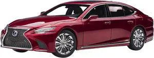 Lexus LS500h Morello Red Metallic with Chrome Wheels 1/18 Model Car by Autoart