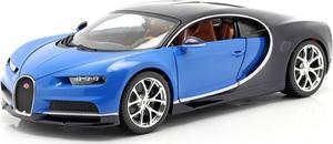 2016 Bugatti Chiron Blue 1/18 Diecast Model Car by Bburago