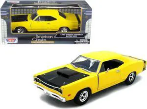 1969 Dodge Coronet Super Bee Yellow 1/24 Diecast Car Model by Motormax