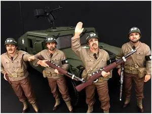 WWII Military Police 4 Piece Figure Set For 1:18 Scale Models by American Diorama