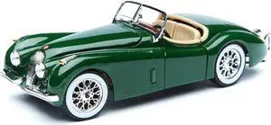 1951 Jaguar XK 120 Roadster Green 1/24 Diecast Model Car by Bburago