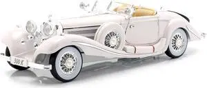 1936 Mercedes Benz 500 K Special Roadster White 1/18 Diecast Model Car by Maisto