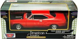 1969 Dodge Coronet Super Bee Red 1/24 Diecast Model Car by Motormax