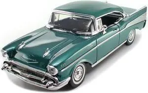 1957 Chevrolet Bel Air Hard Top Green 1/18 Diecast Model Car by Motormax