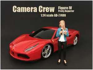 Camera Crew Figure IV "Pretty Reporter" For 1:24 Scale Models by American Diorama