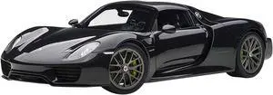 Porsche 918 Spyder Weissach Package Basalt Schwarz Black Metallic 1/12 Model Car by Autoart