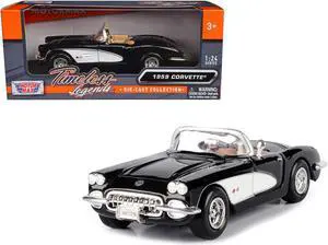 1959 Chevrolet Corvette Black 1/24 Diecast Model Car by Motormax