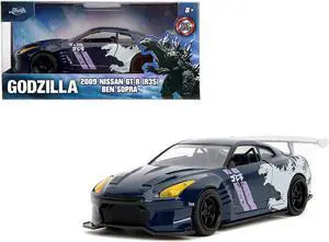 2009 Nissan GT-R (R35) Ben Sopra Dark Blue with Graphics "Godzilla" "Hollywood Rides" Series 1/32 Diecast Model Car by Jada