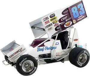 Winged Sprint Car #83 Danny Lasoski "Beef Packers" "National Sprint Car Hall of Fame" 1/18 Diecast Model Car by ACME