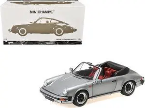 1983 Porsche 911 Carrera Cabriolet 3.2 Gray Metallic 1/18 Diecast Model Car by Minichamps