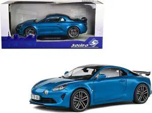 2023 Alpine A110S Pack Aero Bleu Alpine Blue Metallic with Black Top 1/18 Diecast Model Car by Solido