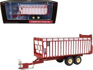 Meyer Manufacturing 8126RT Boss Forage Box Trailer Red and White 1/64 Diecast Model by SpecCast