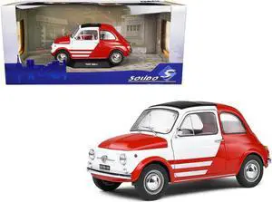1965 Fiat 500 L Red and White with Red Interior "Robe Di Kappa" 1/18 Diecast Model Car by Solido