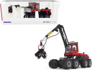 Komatsu 931XC.3 Harvester Red and Black 1/32 Diecast Model by First Gear