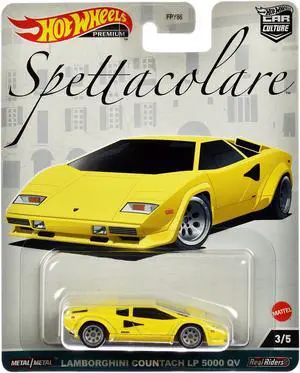 Lamborghini Countach LP 5000 QV Yellow "Spettacolare" Series Diecast Model Car by Hot Wheels