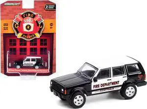 2000 Jeep Cherokee Black and White "Scottdale Fire Dept" (Pennsylvania) "Fire & Rescue" 1/64 Diecast Model Car by Greenlight