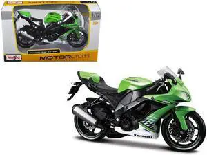 2010 Kawasaki Ninja ZX-10R Green 1/12 Diecast Motorcycle Model by Maisto
