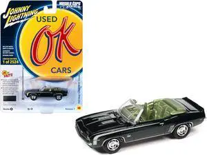 1969 Chevrolet Camaro RS/SS Convertible Fathom Green Met w/White & Light Green 1/64 Diecast Model Car by Johnny Lightning