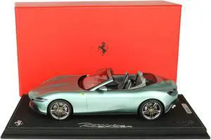 Ferrari Roma Spider (Open Roof) Tevere Green Metallic with DISPLAY CASE Limited Edition to 30 pieces 1/18 Model Car by BBR