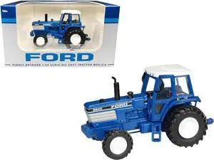 Ford 8830 Tractor with Gray Grille Blue with White Top 1/64 Diecast Model by SpecCast