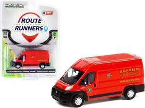2018 Ram ProMaster 2500 Cargo High Roof Van Red Anaheim Fire & Rescue Services Division (California) 1/64 Diecast by Greenlight