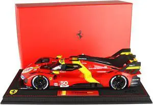 Ferrari 499P Hypercar #50 "2022 Launch Edition" Red with DISPLAY CASE Limited Edition to 599 pieces 1/18 Model Car by BBR