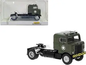 1950 Kenworth Bullnose Truck Tractor Olive Drab "United States Air Force" 1/87 (HO) Scale Model Car by Brekina