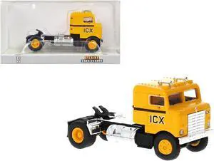 1950 Kenworth Bullnose Truck Tractor Yellow with Black Stripes "ICX" 1/87 (HO) Scale Model Car by Brekina