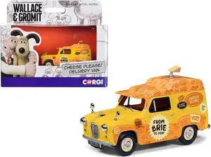 Austin A35 Van RHD (Right Hand Drive) Yellow "Cheese Please" "Wallace & Gromit" Diecast Model Car by Corgi