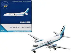 Saab 340B Commercial Aircraft "Eastern Express" (N407BH) White with Blue Stripes 1/400 Diecast Model Airplane by GeminiJets