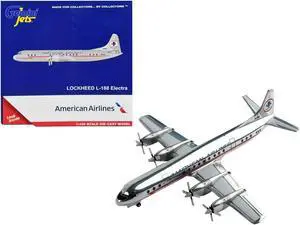 Lockheed L-188 Electra Commercial Aircraft "American Airlines" Silver w/Red Stripes 1/400 Diecast Model Airplane by GeminiJets
