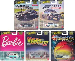 "Pop Culture 2024" 5 piece Set A "Premium Series" Diecast Model Cars by Hot Wheels