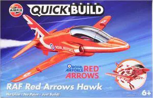 Skill 1 Model Kit Royal Air Force Red Arrows Hawk Aircraft Red Snap Together Painted Plastic Model Kit by Airfix Quickbuild