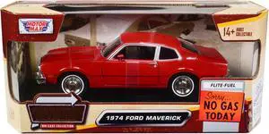 1974 Ford Maverick Red "Forgotten Classics" Series 1/24 Diecast Model Car by Motormax