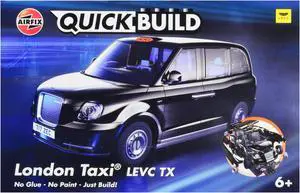 Skill 1 Model Kit London Taxi LEVC TX Black Snap Together Painted Plastic Model Car Kit by Airfix Quickbuild