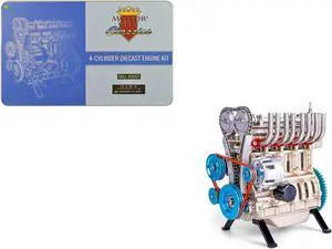 Model Kit 4-Cylinder Diecast Engine Model Kit by Motor City Classics
