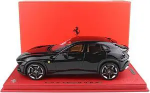 Ferrari Purosangue Nero/Black Metallic with DISPLAY CASE Limited Edition to 80 pieces Worldwide 1/18 Model Car by BBR Models