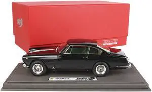 1961 Ferrari GTE 2+2 Serie I S/N 2999GT Black with Green Interior with DISPLAY CASE Limited Ed to 68 Ppcs 1/18 Model Car by BBR