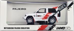 Mitsubishi Pajero Evolution RHD (Right Hand Drive) White with Graphics "Ralliart" 1/64 Diecast Model Car by Inno Models