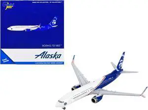 Boeing 737-800 Commercial Aircraft "Alaska Airlines - Honoring Those Who Serve" White & Blue 1/400 Diecast Model by GeminiJets
